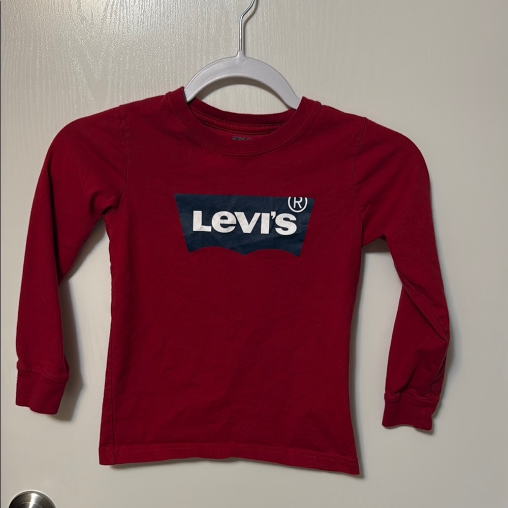 Levi's Kids Red Long Sleeve Shirt Size 6-7 years